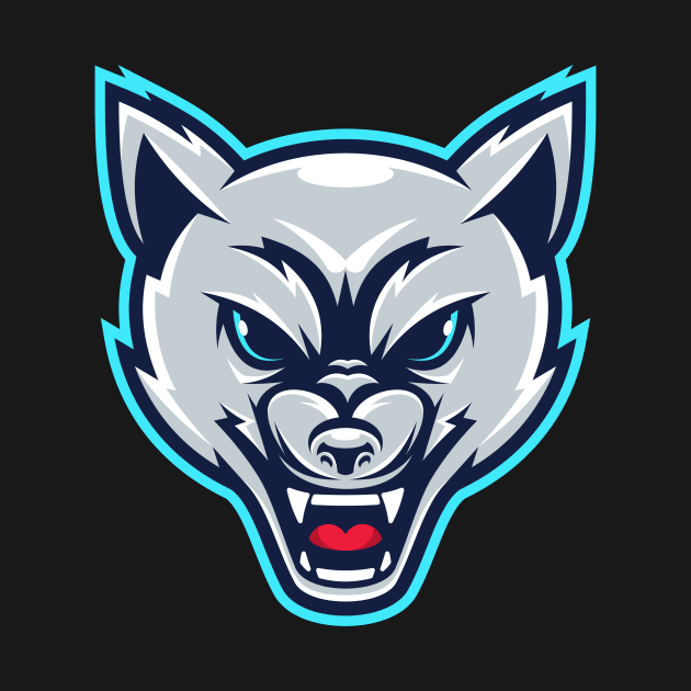 Angry wolf head illustration character by Wawadzgnstuff