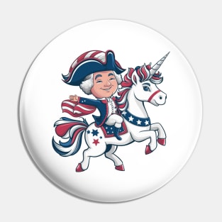 George Washington Riding A Unicorn 4th of July vintage kids Pin