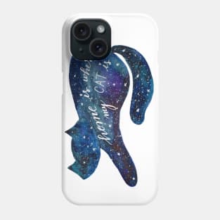 Watercolor galaxy cat - blue Phone Case