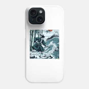 Japan Samurai Bamboo Forest and River Phone Case