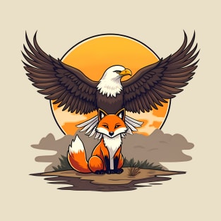 The Eagle Looking over the Fox. T-Shirt