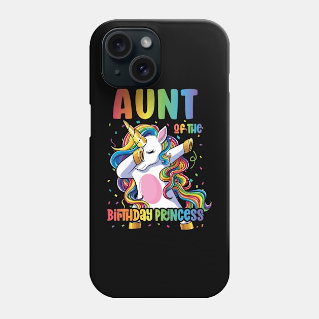 Aunt of the Birthday Princess Dabbing Unicorn Girl Phone Case by Pennelli Studio