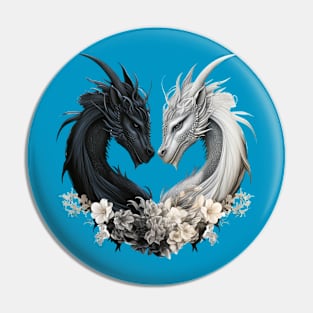 Dragons in Heart Shape Pin