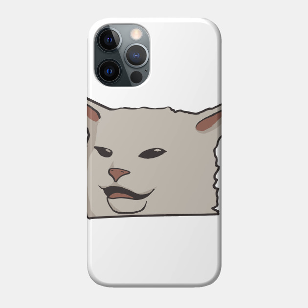 funny Woman Yelling at a Cat meme Confused Cat at Dinner Table cat - Table Cat Women Yelling Confused Dinner - Phone Case