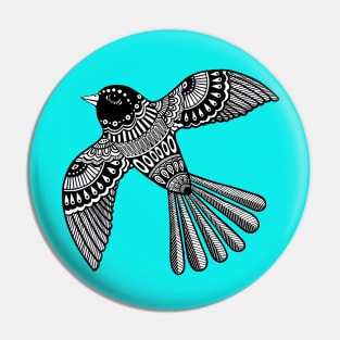 Black and white bird Pin