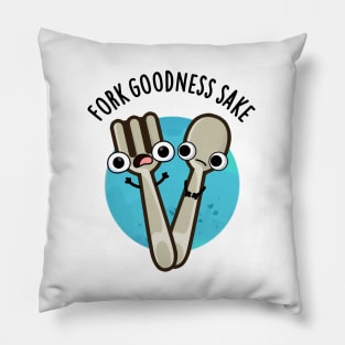 Fork Goodness Sake Funny Utensil Pun Pillow