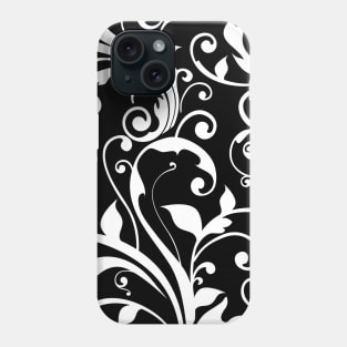 Chic Black White Swirls Phone Case