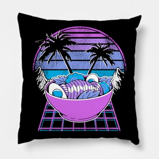 Ramen Bowl 90s Retrowave Synthwave Pastel Goth Pillow