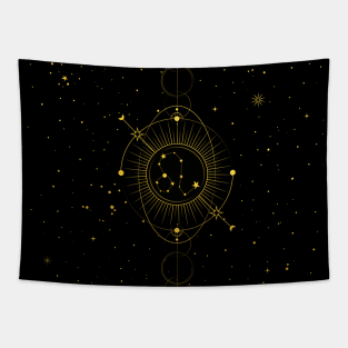 Cosmic Leo Gold Texture Tapestry