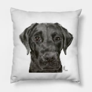 Black Labrador Puppy Pillow