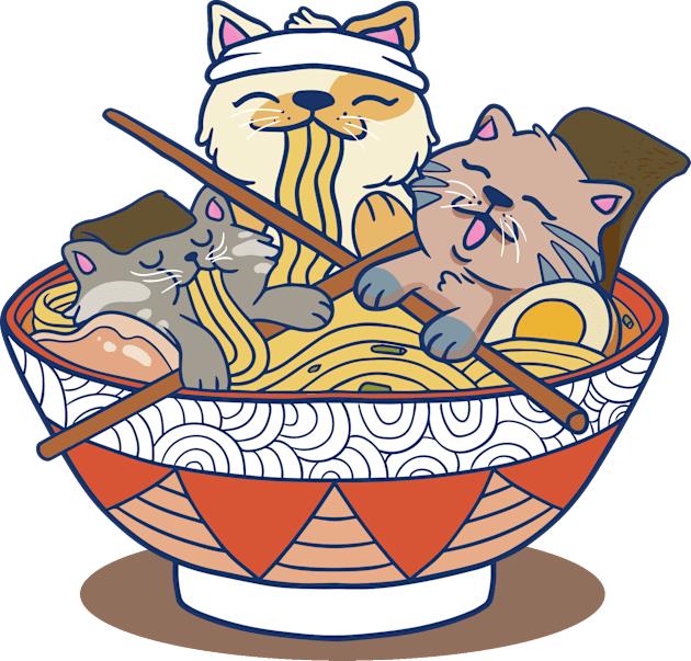 Kawaii Ramen Cute Ramen Cat Japanese Noodle Funny Anime Kids T-Shirt by RKP'sTees