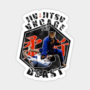 Jiu Jitsu Uncage the Beast Martial Arts black edition Magnet