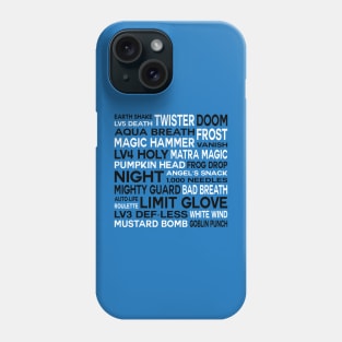 Blue Magic Spells Word Cloud Final Fantasy IX Version Phone Case