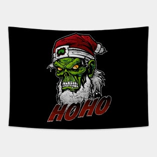 Santa Claus Zombie Skull Tapestry