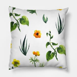 Seamless plants pattern. Floral decorative illustration Pillow