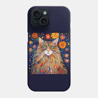 Magical Maine Coon Cat Stargazing Stars In The Night Sky Phone Case