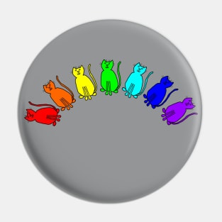 Cats in a Rainbow Pin