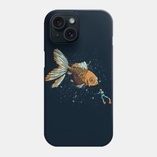 Golden Fish Scuba Diver by Tobe Fonseca Phone Case