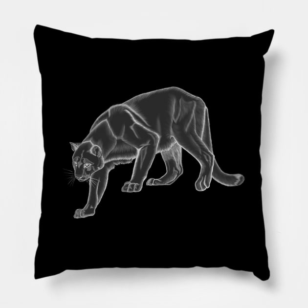 Mountain Lion Ghost Pillow by Earthy Fauna & Flora