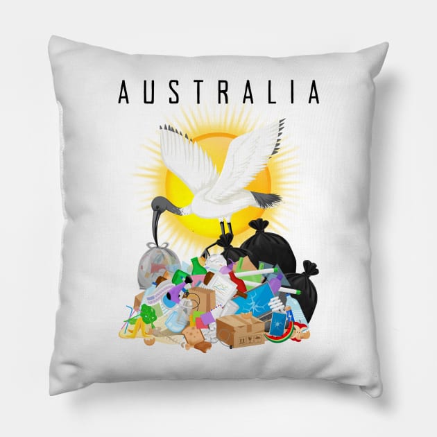 AUSTRALIA - BIN CHICKEN Pillow by Simontology