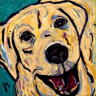 Smiley Yellow Lab Magnet