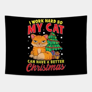 Funny Cat Christmas Sweater Tapestry