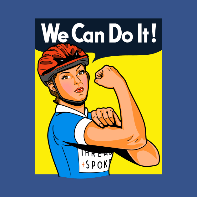 Bicycle Women Cyclist We Can Do It Retro Vintage Feminist Meme by IloveCycling