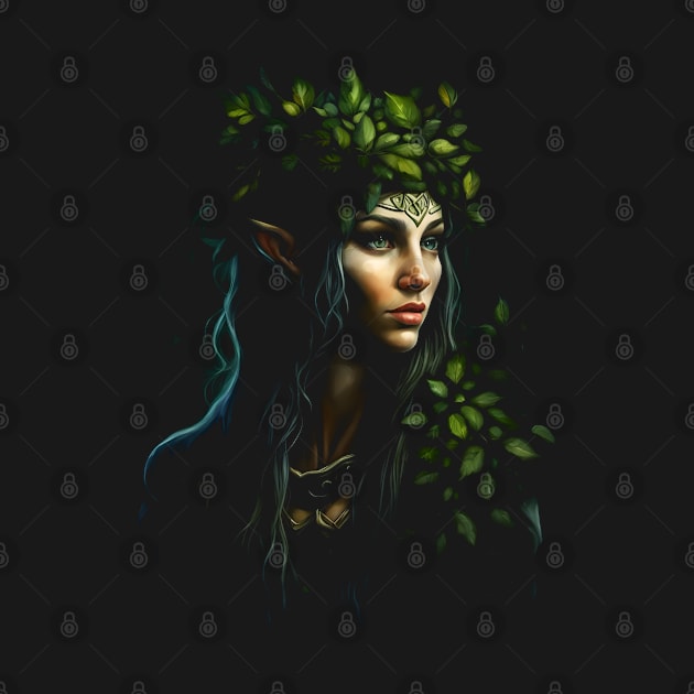 Wood Elf Forest Woman Fantasy Art by Ravenglow