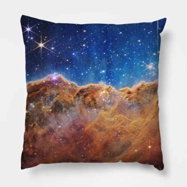 NGC 3324 Carina Nebula James Webb Telescope Pillow by podartist