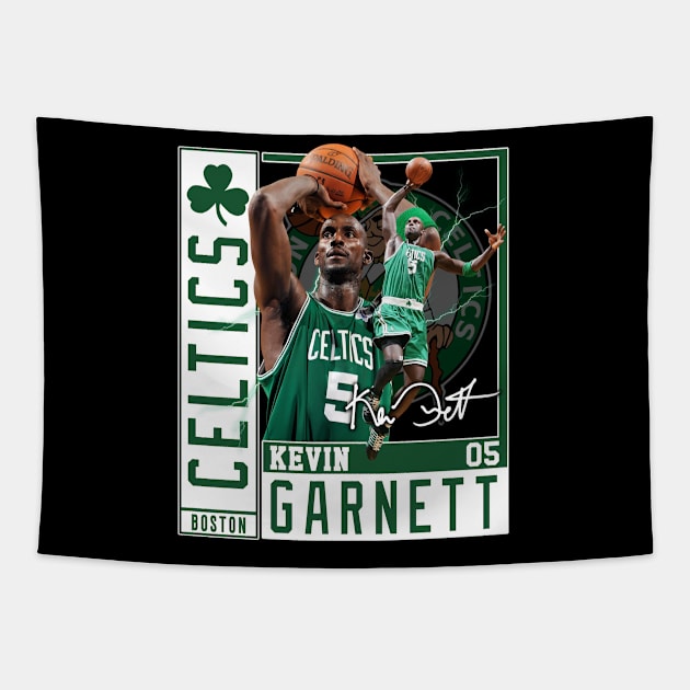 Kevin Garnett The Big Ticket Basketball Signature Vintage Retro 80s 90s Bootleg Rap Style Tapestry by CarDE