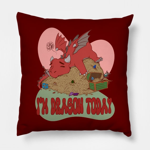 I'm Dragon Today Pillow by jonnyfizzlestudio