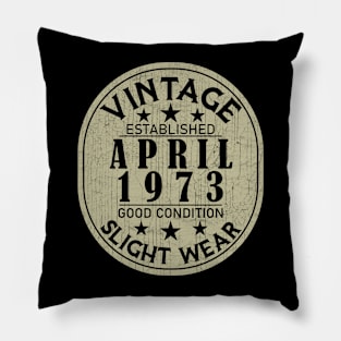 Vintage Established April 1973 - Good Condition Slight Wear Pillow