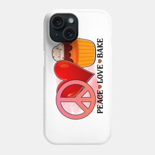 Peace, love and bake Phone Case
