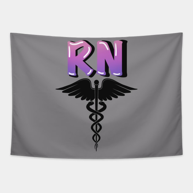 Registered Nurse Caduceus Symbol Tapestry by JadesCanvas