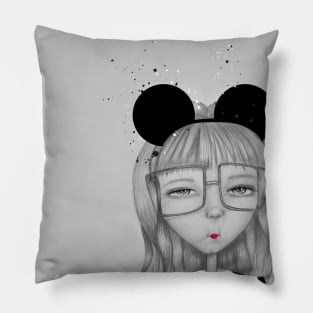 Entitled Girl Portrait Pillow