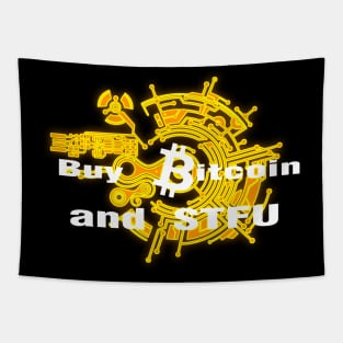 Buy Bitcoin and STFU Orange Tapestry