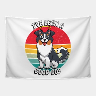 Cute Collie Dog is a Good Boy Tapestry