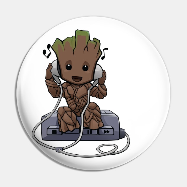 Baby Groot walkman Pin by Xar623