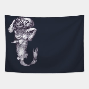 Halloween Macabre Merman Meerjungfrau Vector Tapestry