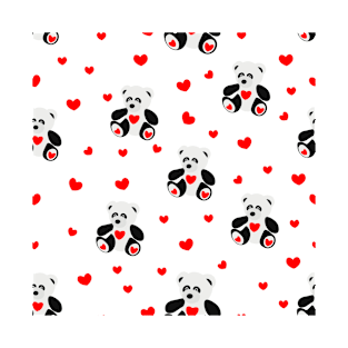 Panda bear with hearts T-Shirt