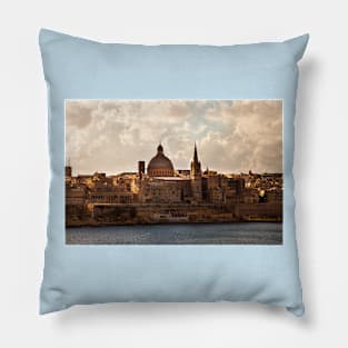 Valletta in morning sunshine Pillow