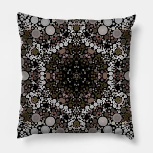 Dot Mandala Flower Brown and White Pillow