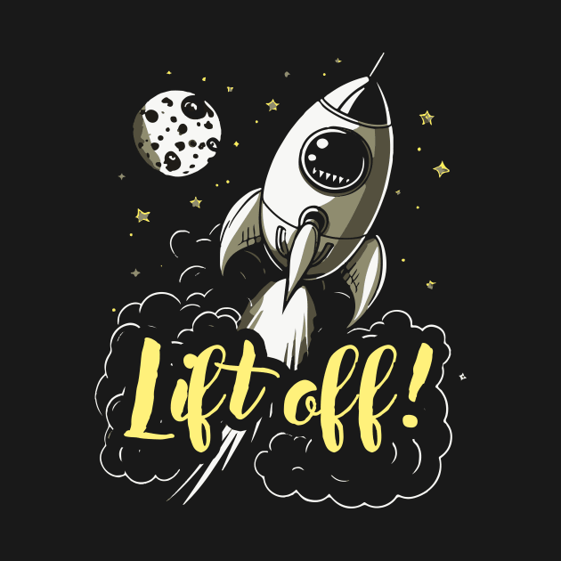 Lift Off! || Rocket Flying into Space by Mad Swell Designs