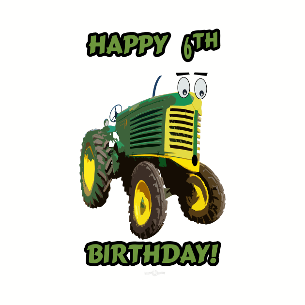 Happy 6th Birthday tractor design by seadogprints