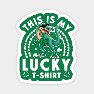 This Is My Lucky Shirt Kids Funny Dinosaur St Patrick's Day Magnet