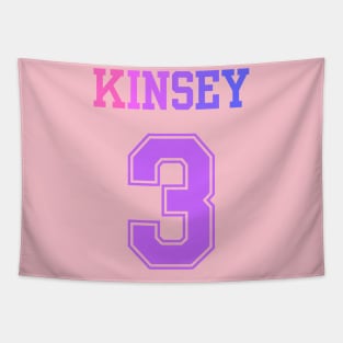 Kinsey 3 Bisexual Sports Jersey (bi pride flag) Tapestry