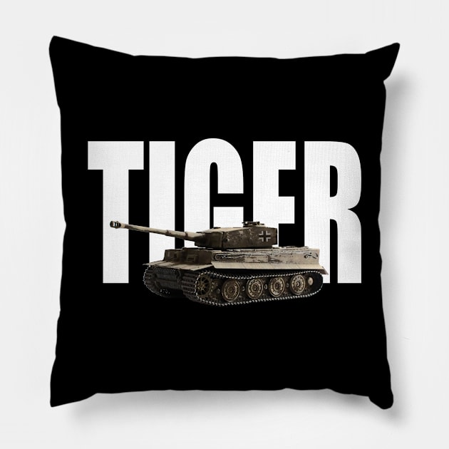 German ww2 Tiger Tank MBA WWII Pillow by Dirty Custard Designs 