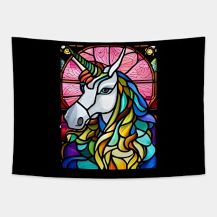 Stained Glass Unicorn Tapestry