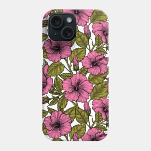 Pink hibiscus flowers Phone Case