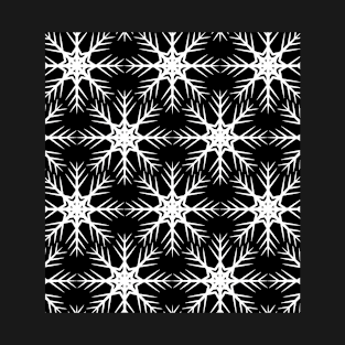 black and white snowflake pattern T-Shirt